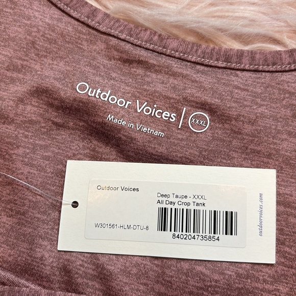 NWT Outdoor Voices All Day Crop Tank in Deep Taupe sz XXXL - Picture 7 of 8